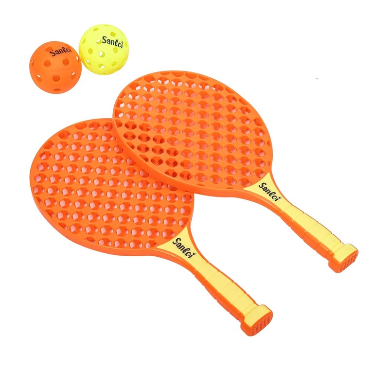 Knick Knack Santoi Paddle Ball Game Set with 2 Balls - Indoor Outdoor Play Set for Kids 3+ Years (Orange) - Image 5